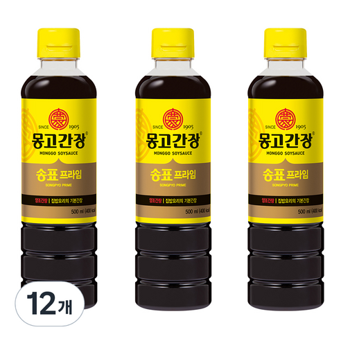 몽고간장 송표 프라임, 500ml, 12개