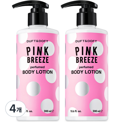 더프트앤도프트 퍼퓸드 바디로션 핑크 브리즈, 300ml, 4개
