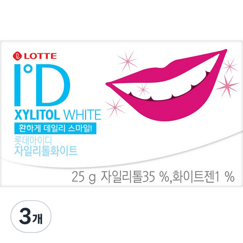 롯데 아이디 자일리톨, 25g, 3개