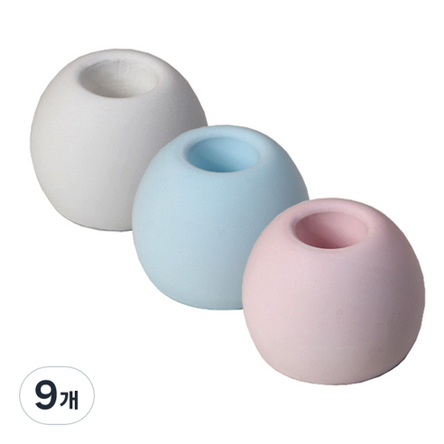 심플한 규조토 칫솔꽂이 원형, 랜덤발송, 9개