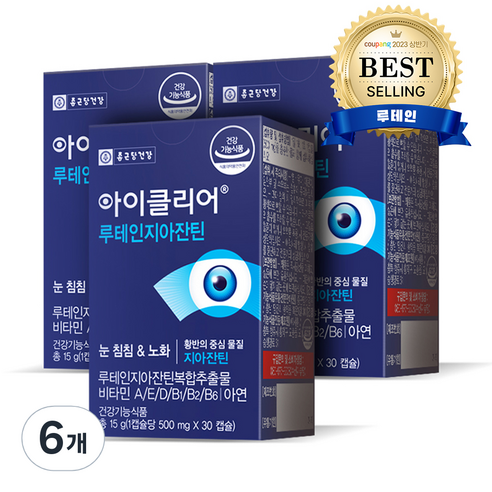 아이클리어 루테인지아잔틴, 30정, 6개 헬스/건강식품