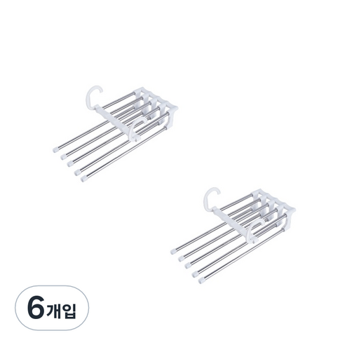 제이라이프 스탠다드 바지걸이, 화이트, 6개입