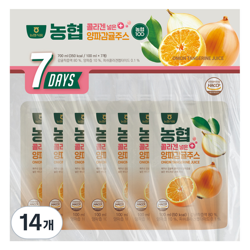 농협식품 양파 감귤 주스, 14개, 100ml