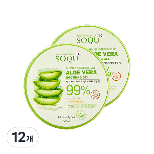 소큐 딥씨워터 모이스춰 알로에베라 수딩젤, 300g, 12개