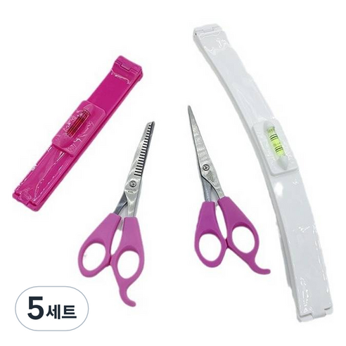 모아픽 셀프 앞머리 자르기틀 가위 세트, 5개, 혼합색상
