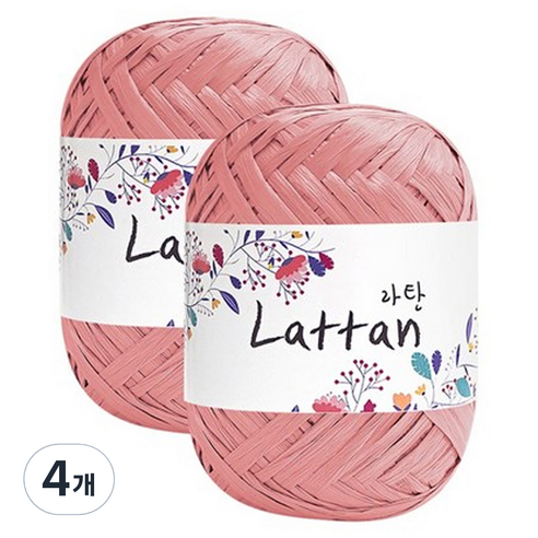 yarna 라탄 2볼 라피아실 40g, 4번(반유광), 4개
