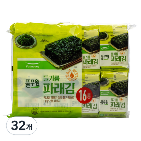 풀무원 파래 도시락김, 5g, 32개