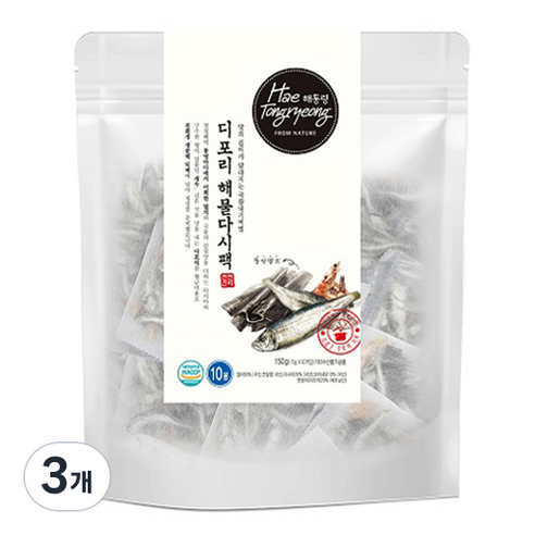 해통령 디포리해물 다시팩 10p, 150g, 3개