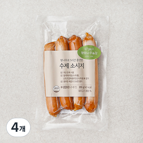 벚나무로 5시간 훈연한 수제 소시지, 200g, 4개