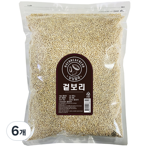 싱싱잡곡 겉보리쌀, 800g, 6개