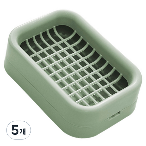 하이엉클 심플 파스텔 물빠짐 비누받침대, 그린, 5개