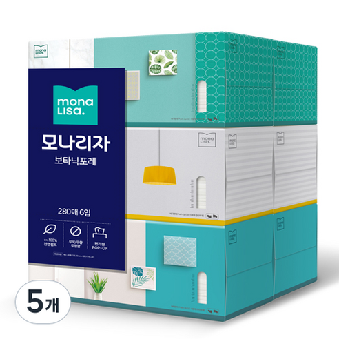 모나리자 보타닉포레 미용티슈 280매, 6개입, 5개