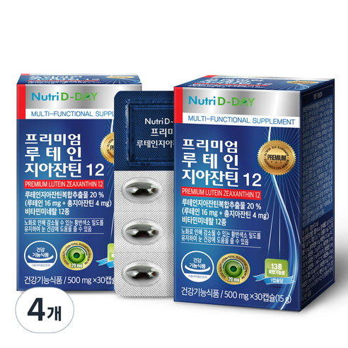 뉴트리디데이 프리미엄 루테인 지아잔틴12 영양제, 30정, 4개