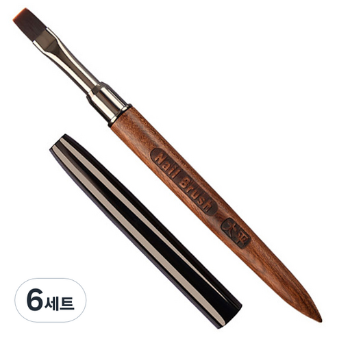 카카스 전문가용 네일브러쉬 + 브러쉬 캡 세트, KN-B3070, 6세트