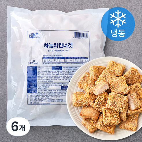 하늘푸드 하늘 치킨너겟 (냉동), 1kg, 6개