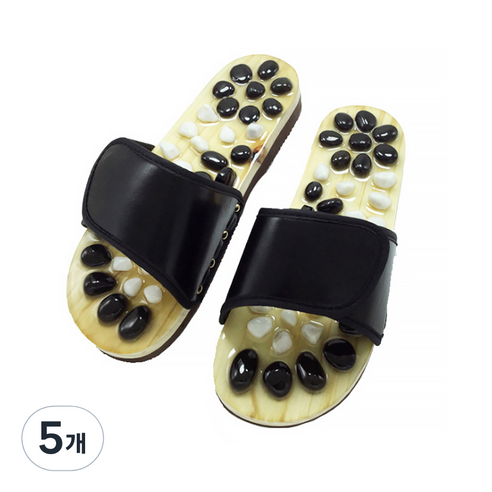 알럽홈 스톤마사지 발지압 슬리퍼 225~230mm, 5개, 블랙