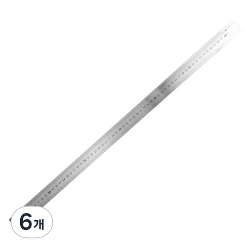 영바영 스테인레스 스틸 반영구 양면 직자 60cm, 실버, 6개