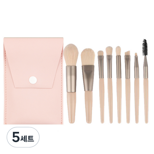 데일리프렌즈 연지네 미니 메이크업 브러쉬 8종 세트, 크림베이지, 5세트