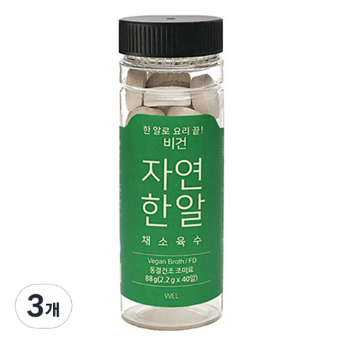 자연한알 비건 코인육수, 88g, 3개