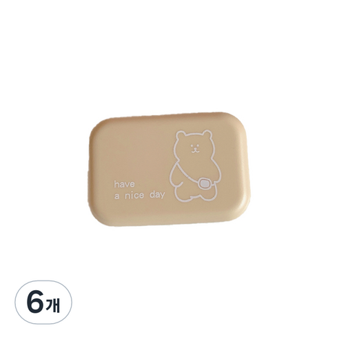 브랜드미 귀여운 곰 렌즈케이스, 카키베어, 6개