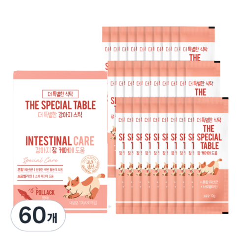더특별한식탁 강아지 짜먹는 간식, 명태, 300g, 60개