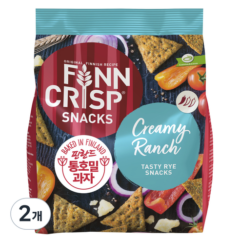 핀크리스프 통 호밀 스낵 크리미 랜치, 150g, 2개
