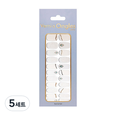 베르니아옹글스 리얼 젤네일 스티커 22p + 파일 + 알콜솜 세트, V-43 신비한자개, 5세트