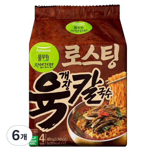 풀무원 생면식감 육개장칼국수 120.9g, 483.6g, 6개