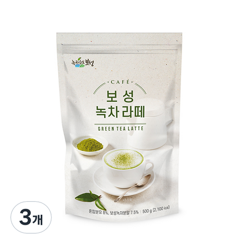 녹차수도보성 카페 녹차 라떼 분말, 500g, 1개입, 3개