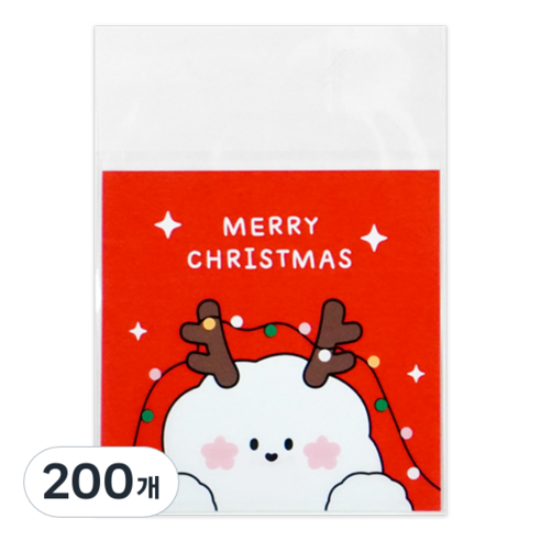도나와 친구들 크리스마스 opp 접착 봉투 10 x 10 cm, 도나, 200개