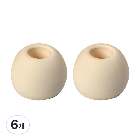 심플한 규조토 칫솔꽂이 원형, 옐로우, 6개