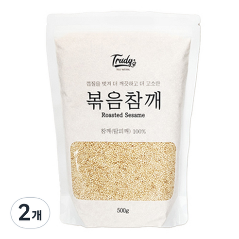 trudys 탈피 볶음 통참깨, 500g, 2개
