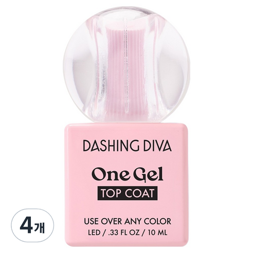 데싱디바 원젤 탑코트, 투명, 4개, 10ml