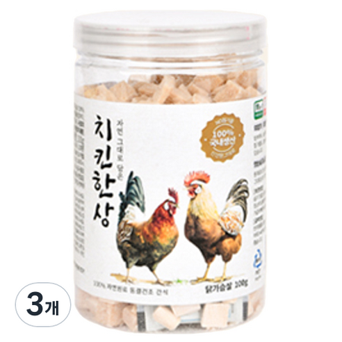 올치 강아지 고양이 동결건조 간식 한상 BF6704, 치킨맛, 100g, 3개