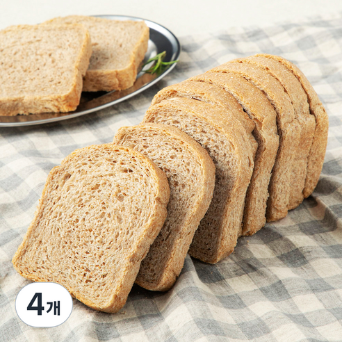 브로드카세 발효종 저당 순수 호밀통밀 식빵, 550g, 4개