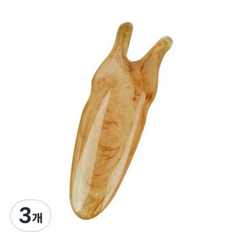제이알유 달팽이 괄사 마사지 도구, 브라운, 3개