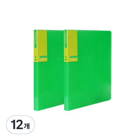 희망화일 아이콘 칼라 화일 40P 내지 고정형, 녹색, 12개