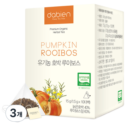 다비앙 유기농 호박 루이보스 티, 1.5g, 10개입, 3개