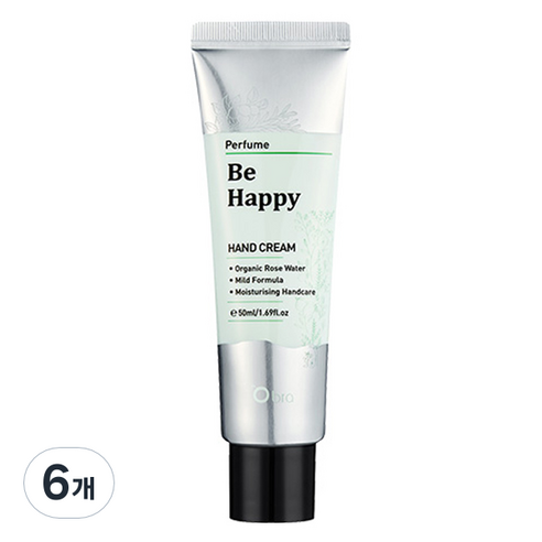 오브라 퍼퓸 핸드크림 비 해피, 6개, 50ml