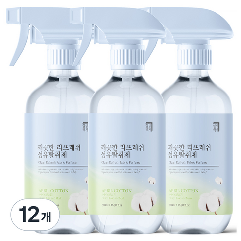살림백서 깨끗한 리프레쉬 섬유탈취제 본품, 500ml, 12개
