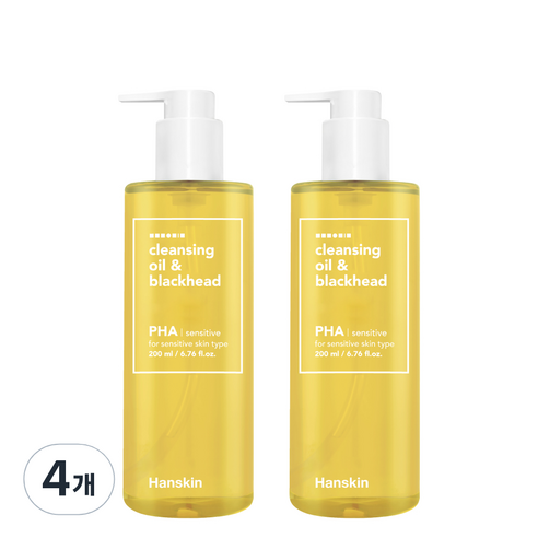 한스킨 클렌징오일 앤 블랙헤드 PHA, 200ml, 4개