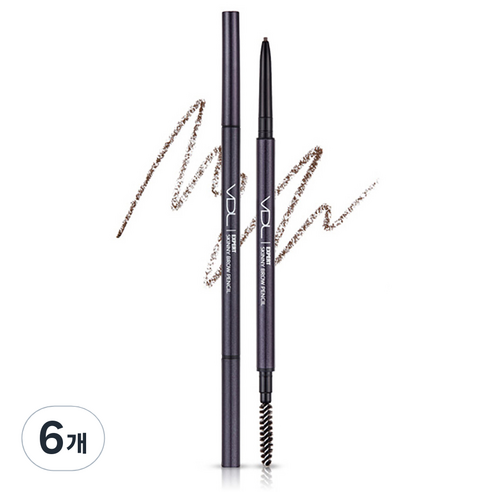 브이디엘 엑스퍼트 스키니 브로우 펜슬 0.05g, 03 브라운, 6개