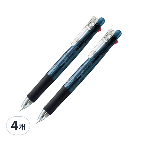 제브라 클립온 볼펜 0.7mm + 샤프 0.5mm 멀티펜 B4SA1, 블랙, 4개
