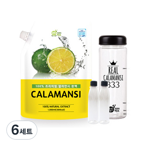 자연의미소 깔라만시 1L + 보틀1개 + 원액통 2개, 6세트