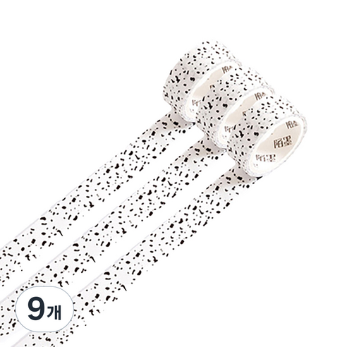마켓A 감성 잉크 마스킹테이프 15mm x 3m, 화이트, 9개