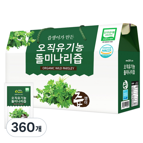 즙쟁이 유기농 오직 돌미나리즙, 80ml, 360개