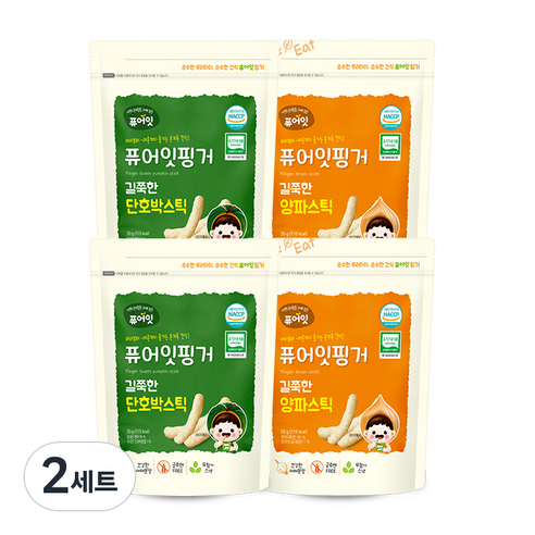 퓨어잇 핑거 길쭉한 단호박스틱 2p + 양파스틱 2p, 단호박, 양파, 2세트