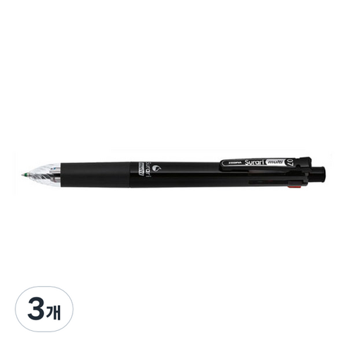 제브라 스라리 멀티펜 B4SA11 0.7mm, 블랙, 3개