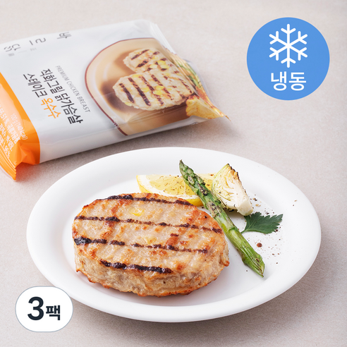 바르닭 직화그릴 닭가슴살 스테이크 옥수수 (냉동), 100g, 3팩