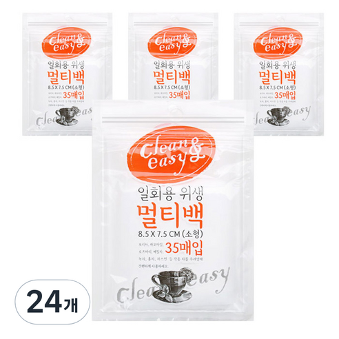 유하우스 일회용 위생 멀티백, 소(S), 35개입, 24개
